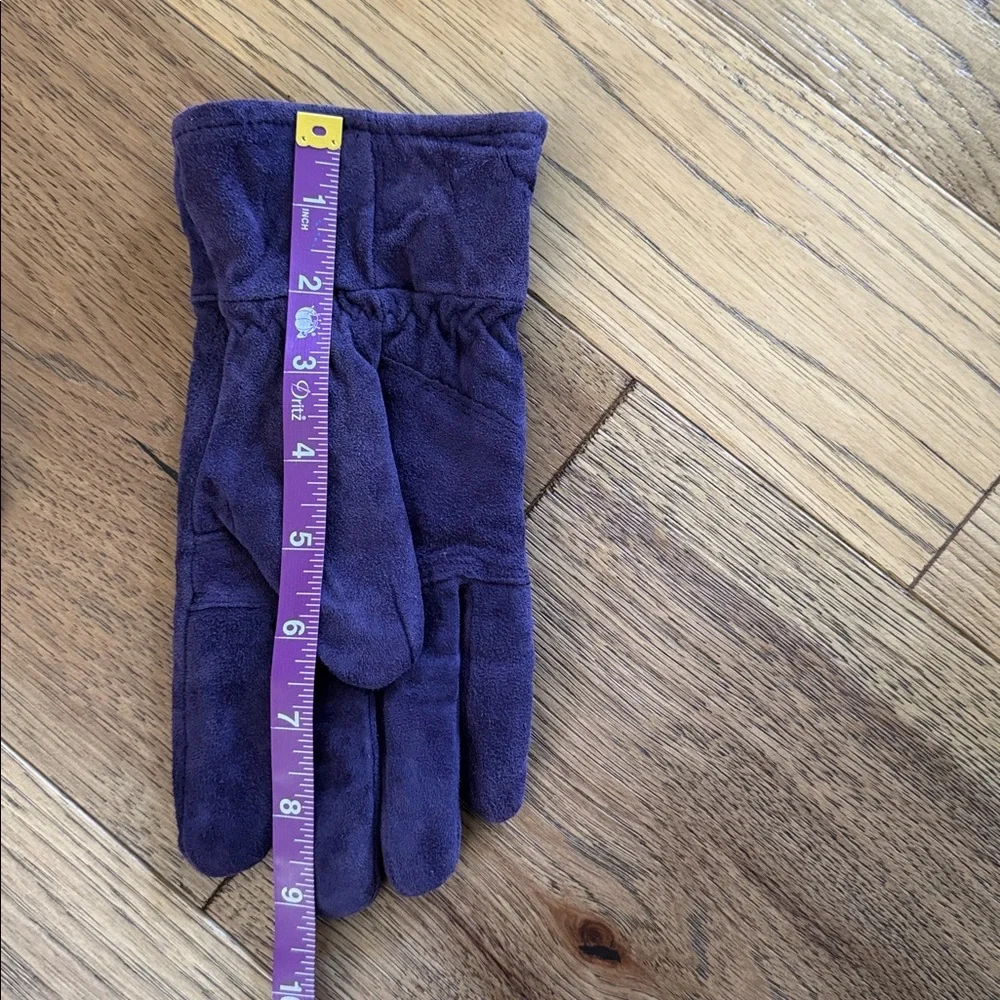 😊Purple Suede Gloves Thinsulate Tan Lining
